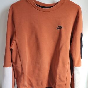 Nike Men's Sportswear Tech Crewneck Fleece - Burnt Sunrise size Medium